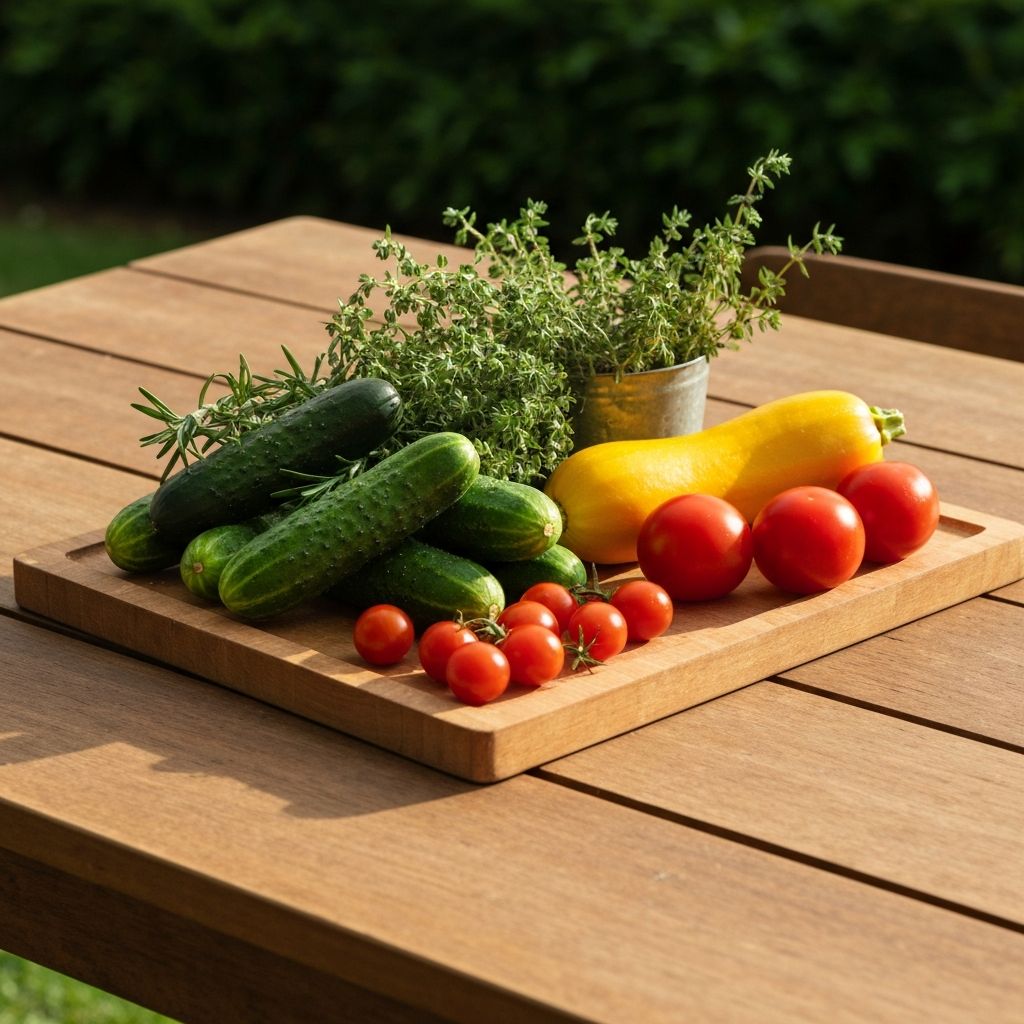 Ingredientes naturales frescos en mesa de madera
